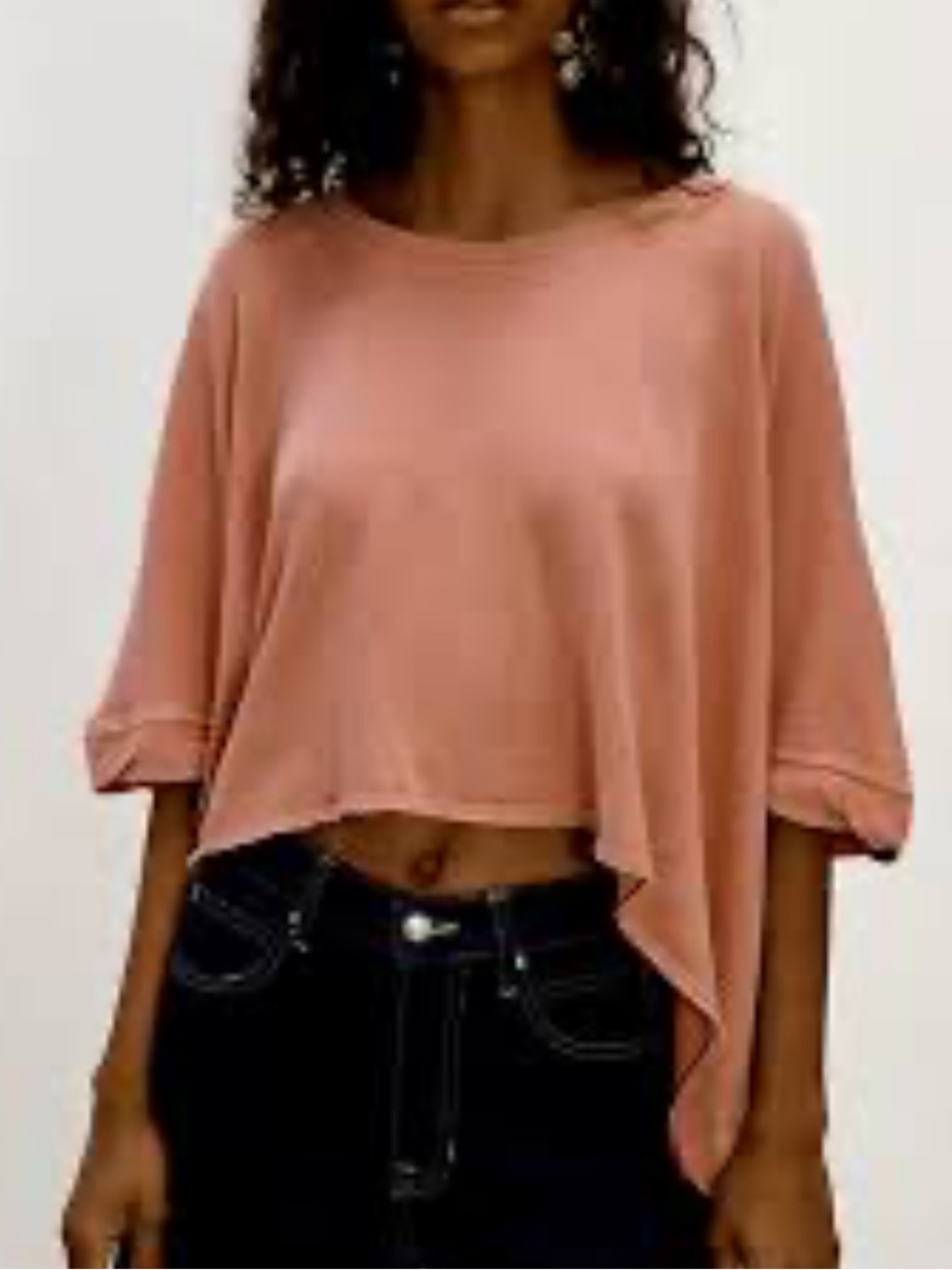 Free People We The Free CC Tee Rust Asymmetrical Top